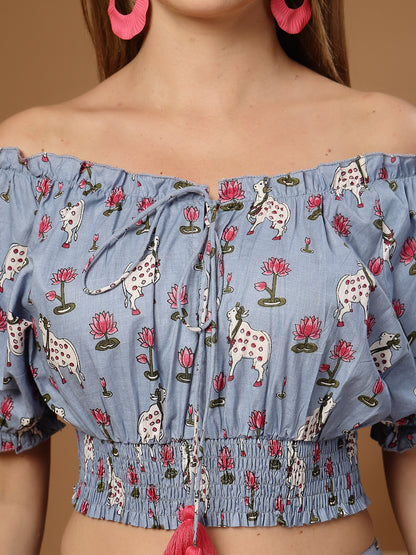 Animal Printed Cotton Co-Ord Set