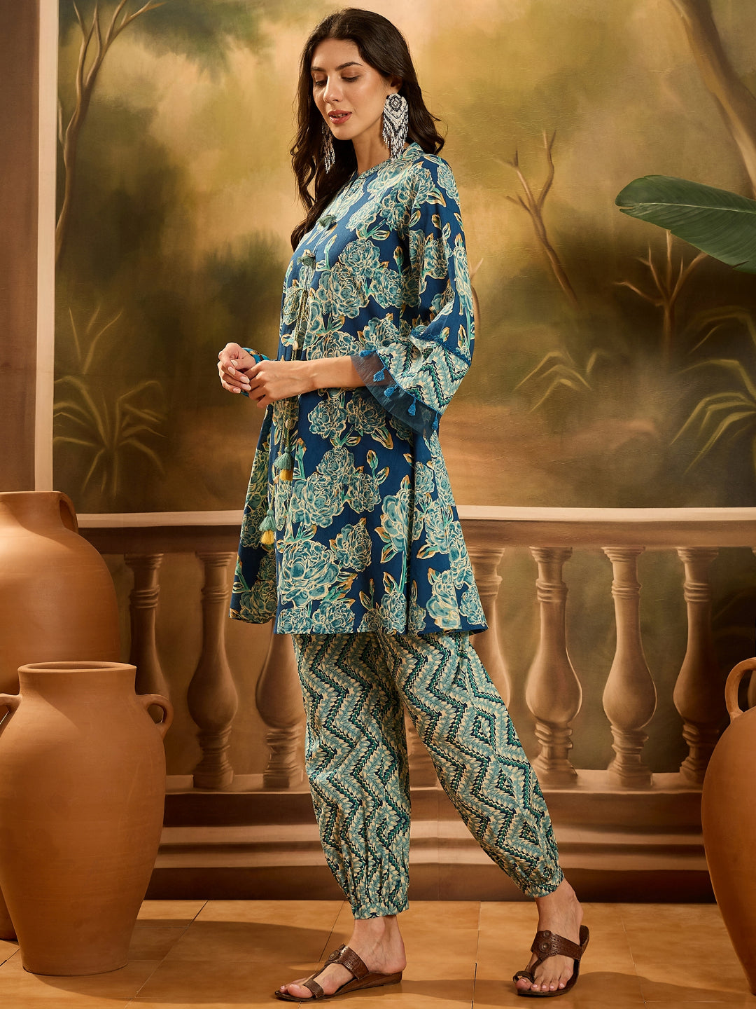 Floral Printed Cotton Co-Ord Set