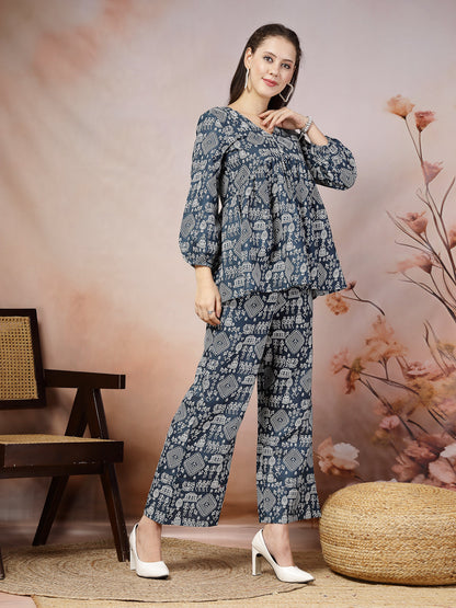 Quirky Printed Cotton Blend Empire Co-Ord Set (Pre-Order)