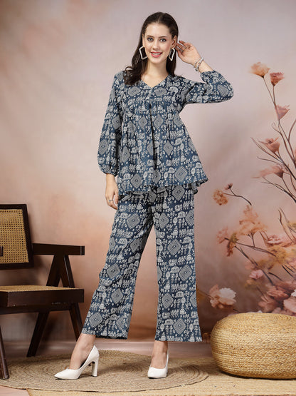 Quirky Printed Cotton Blend Empire Co-Ord Set (Pre-Order)