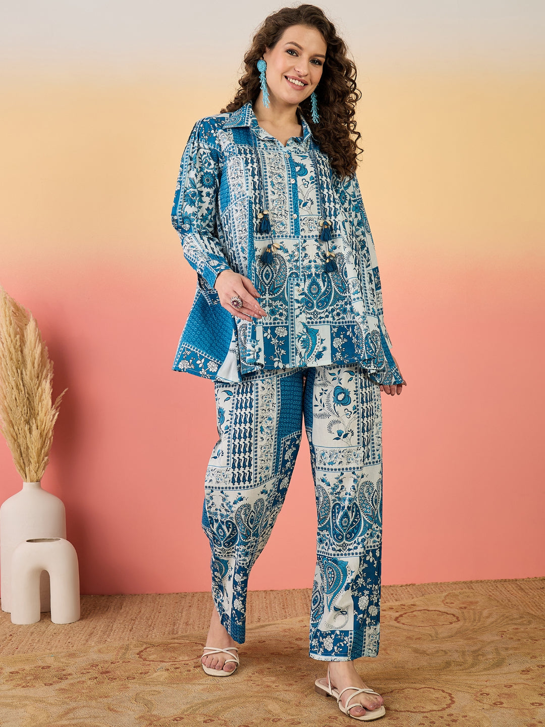 Floral Printed Cotton Co-Ord Set
