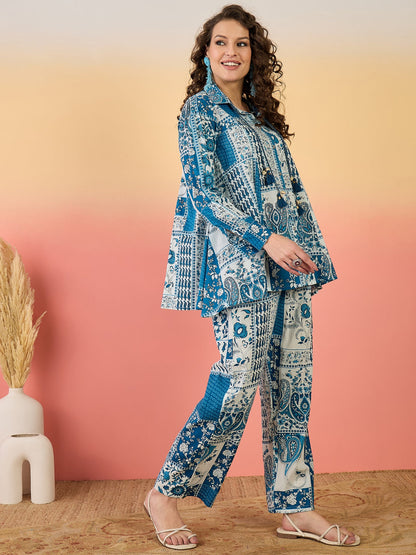 Floral Printed Cotton Co-Ord Set