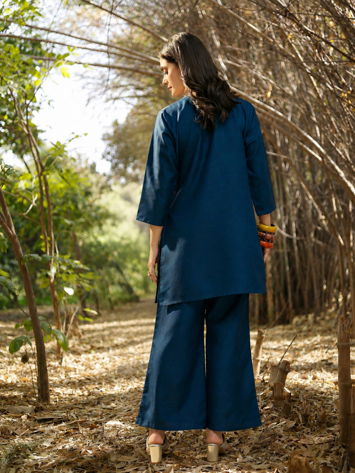Hand Painted Cotton Flex Straight Co-Ord Set