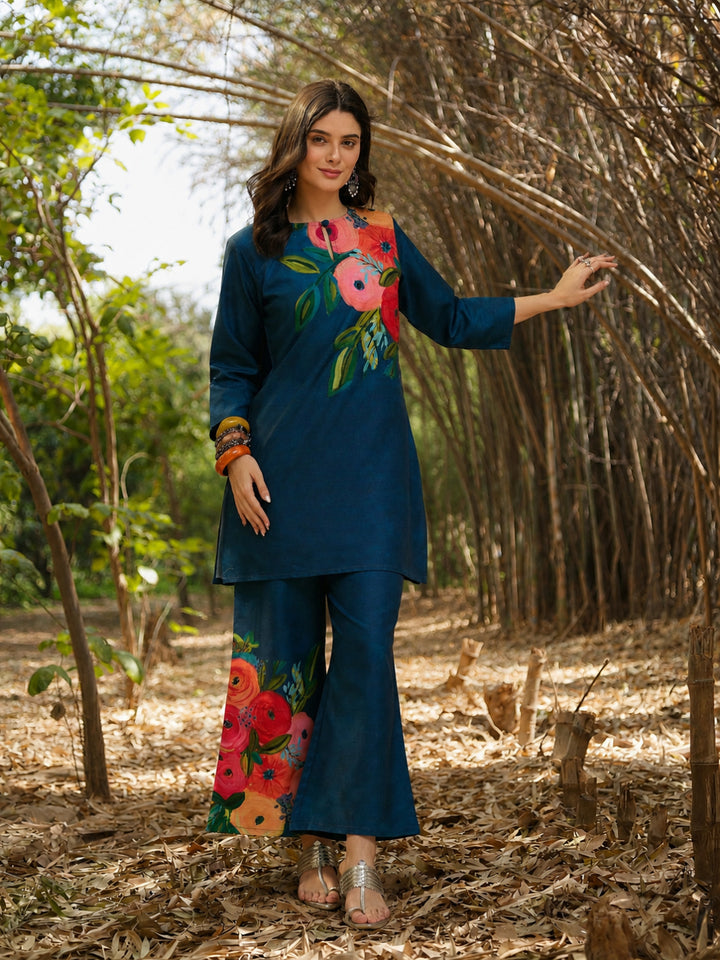 Hand Painted Cotton Flex Straight Co-Ord Set