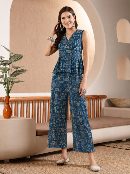 Warli Tribal Printed Rayon Co-Ord Set