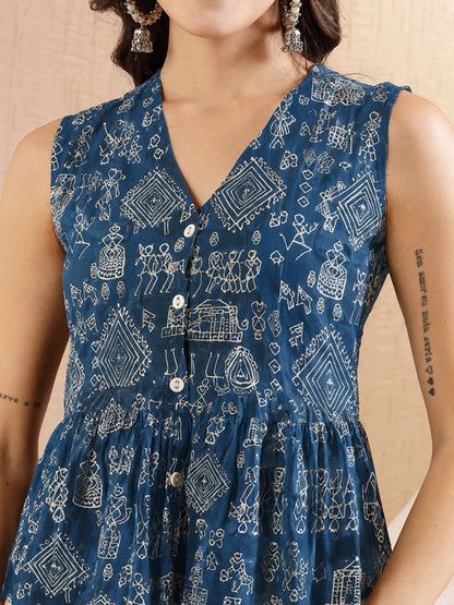 Warli Tribal Printed Rayon Co-Ord Set