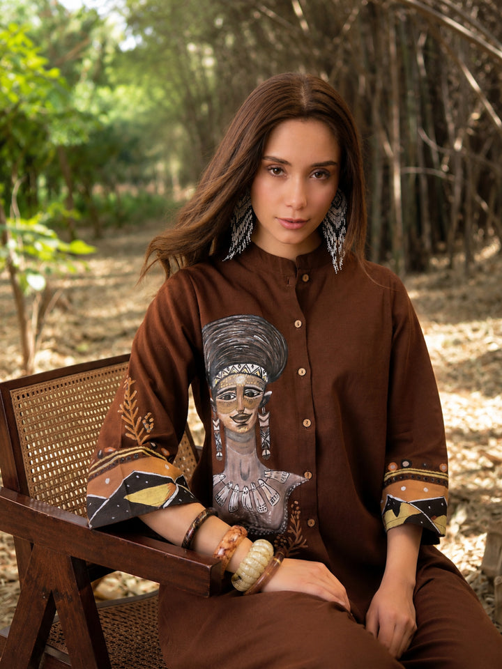 Hand Painted Cotton Flex High Low Co-Ord Set