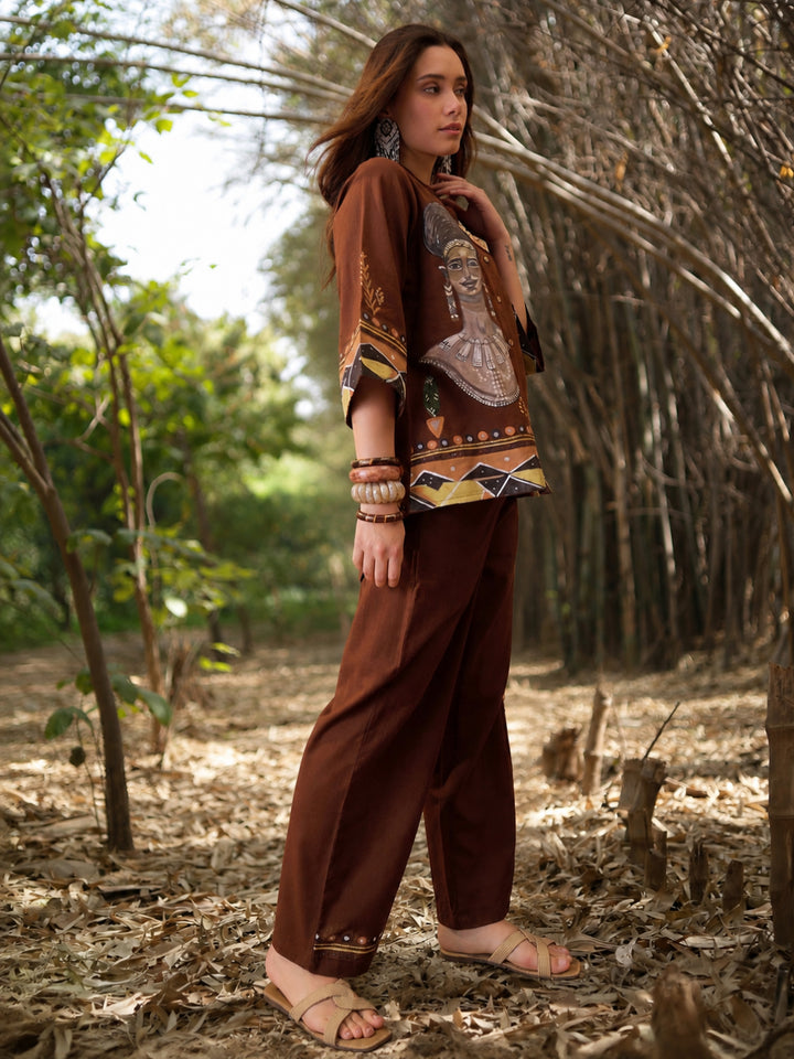 Hand Painted Cotton Flex High Low Co-Ord Set