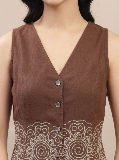Solid & Embroidered Cotton Co-Ord Set