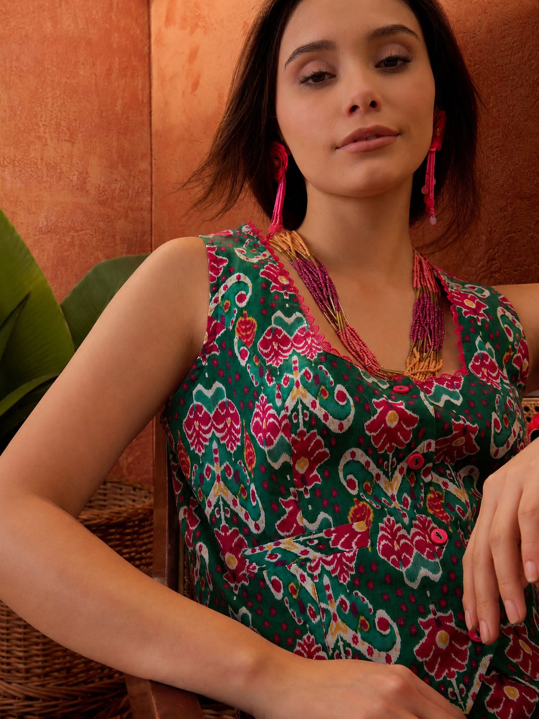 Ikat Printed Cotton Co-Ord Set