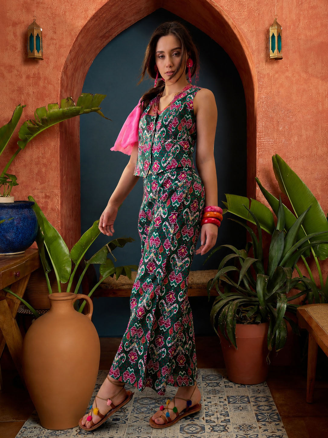 Ikat Printed Cotton Co-Ord Set