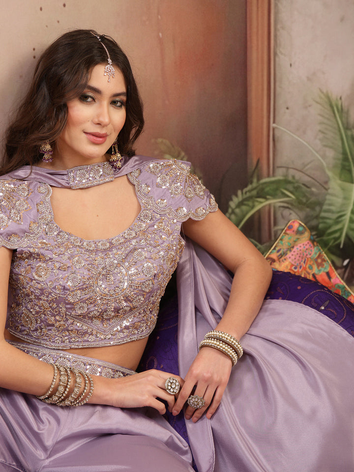 Solid &amp; Embroidered Poly Georgette Co-Ord&