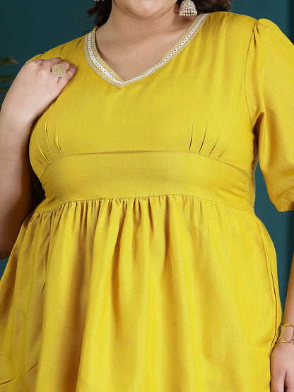 Plus Size Embroidered Cotton Blend Co-Ord set (Pre-Order)