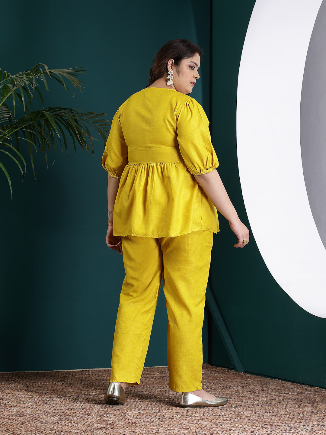 Plus Size Embroidered Cotton Blend Co-Ord set (Pre-Order)