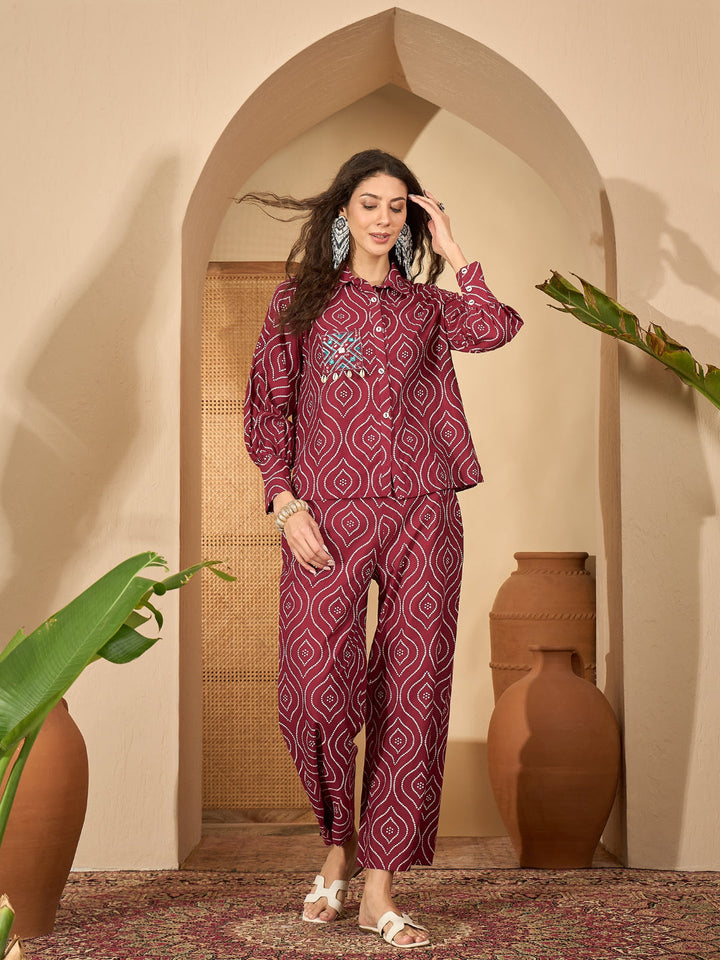 Bandhej Printed Cotton Co-Ord Set