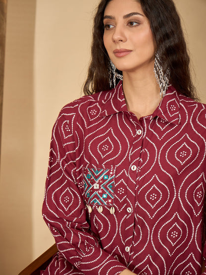 Bandhej Printed Cotton Co-Ord Set