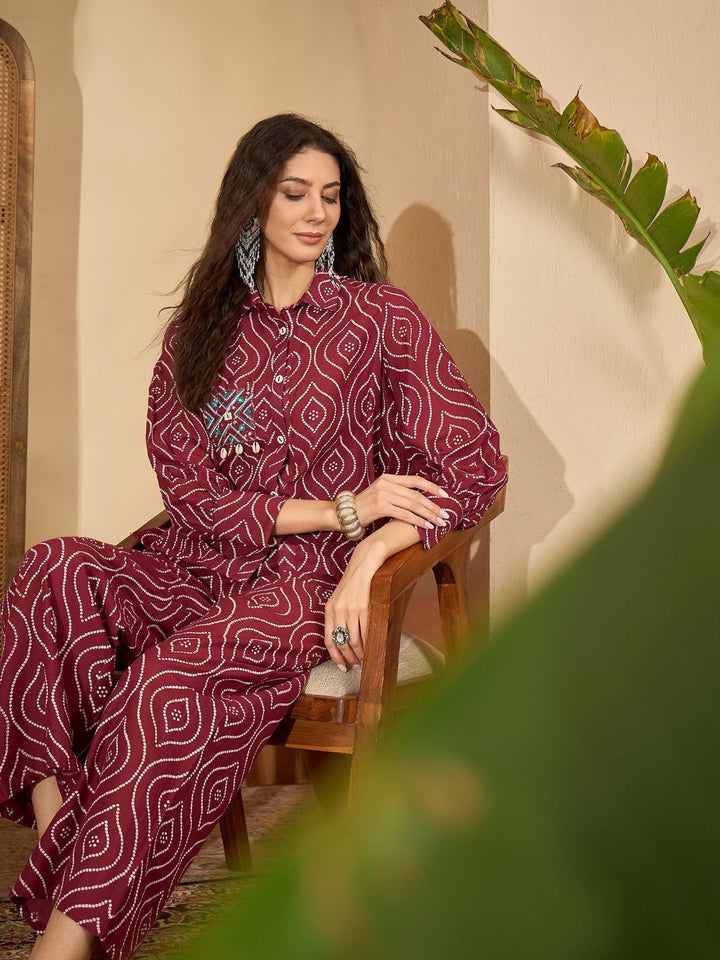 Bandhej Printed Cotton Co-Ord Set