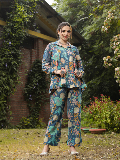 Multicolor Floral Printed Cotton Co-ord Set