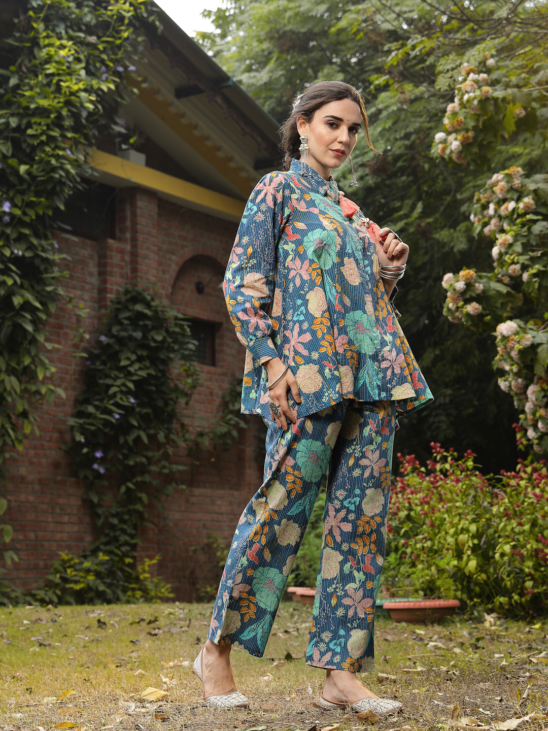 Multicolor Floral Printed Cotton Co-ord Set