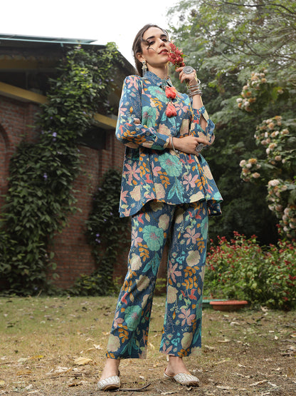 Multicolor Floral Printed Cotton Co-ord Set (Pre-Order)