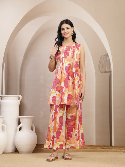 Abstract Printed Cotton Co-Ord Set