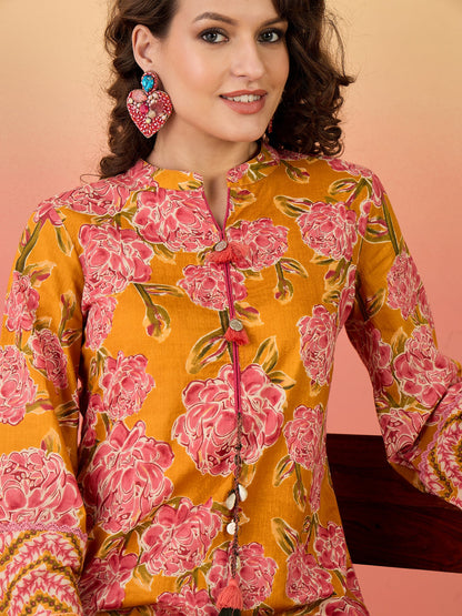 Floral Printed Cotton Co-Ord Set