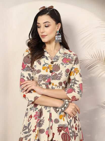 Floral Printed Rayon A-Line Kurta Pant Set (Pre-Order)