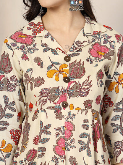 Floral Printed Rayon A-Line Kurta Pant Set (Pre-Order)