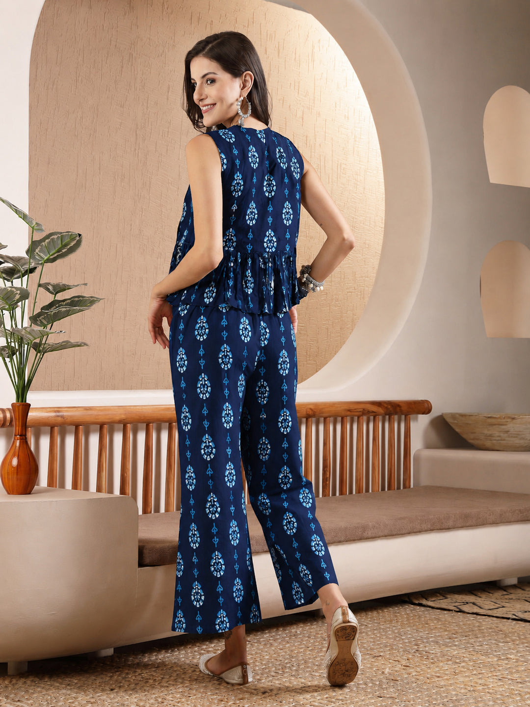 Ethnic Motif Printed Rayon Co-Ord Set