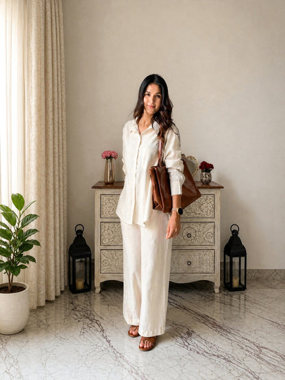 Solid Crused Rayon Co-Ord Set