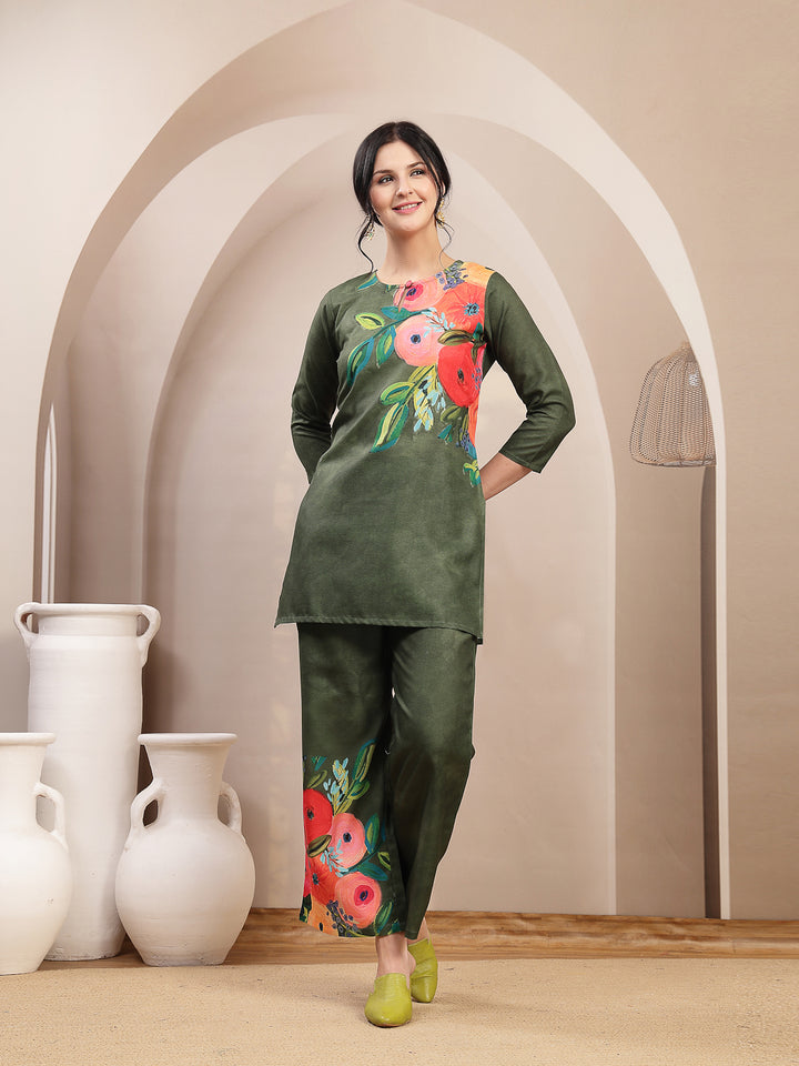 Hand Painted Cotton Flex Straight Co-Ord Set
