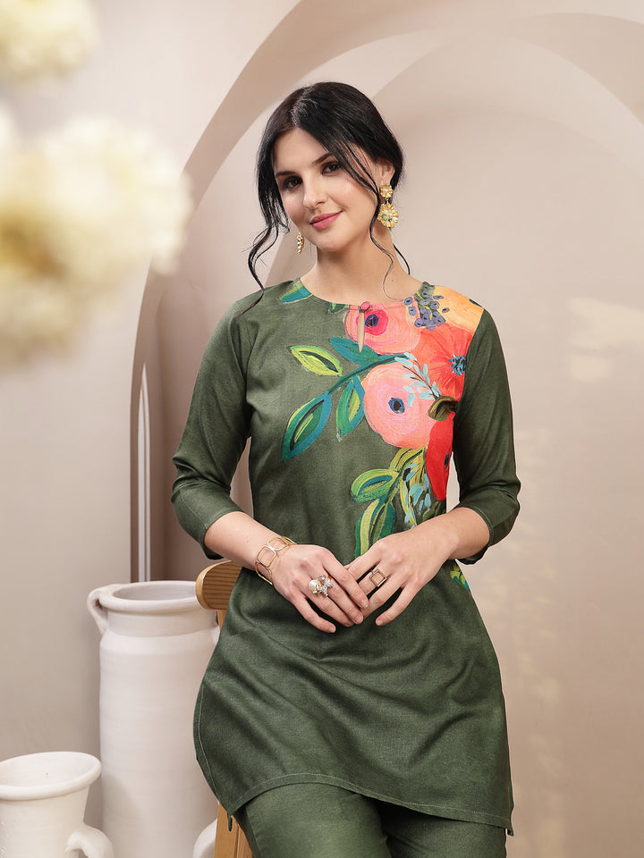 Hand Painted Cotton Flex Straight Co-Ord Set