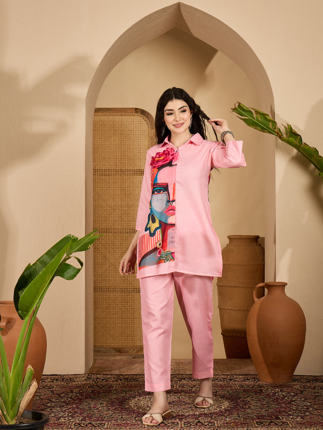 Abstract Printed Cotton Blend Co-Ord Set