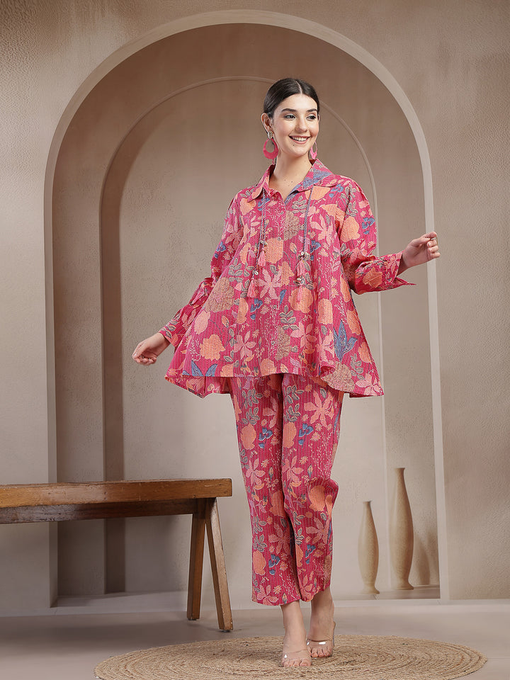Floral Printed Cotton Co-Ord Set