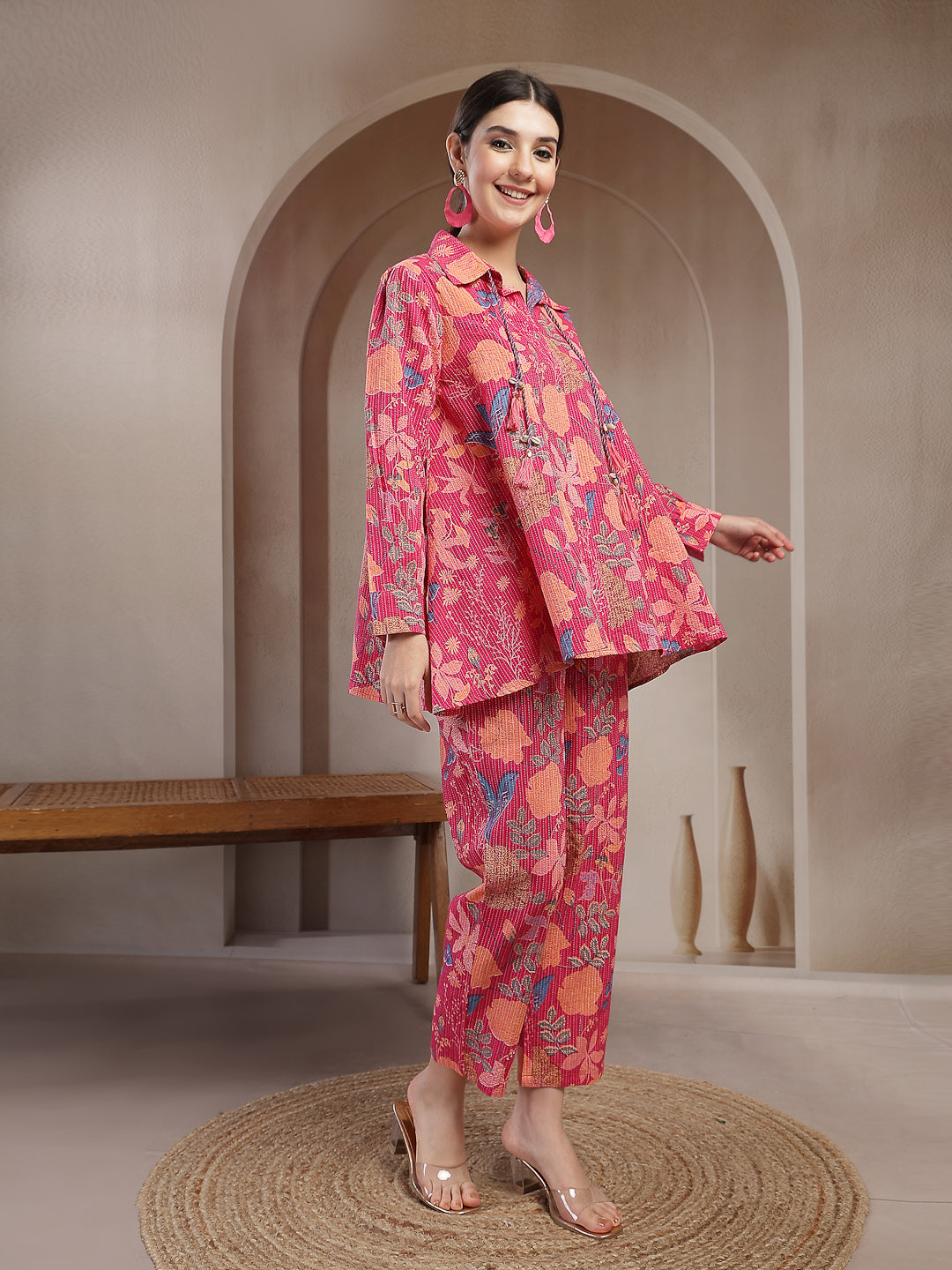 Floral Printed Cotton Co-Ord Set