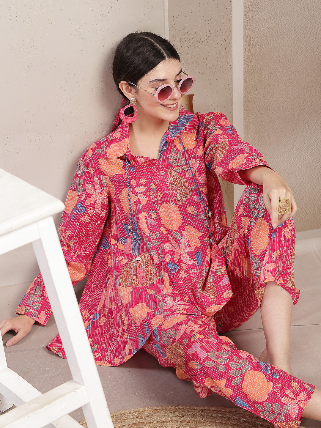 Floral Printed Cotton Co-Ord Set