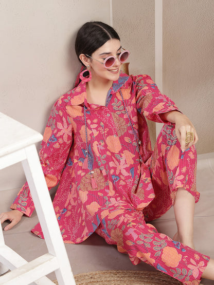 Floral Printed Cotton Co-Ord Set