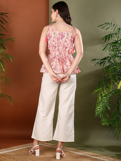 Pink Floral Printed Cotton Co-ords Set (Pre-Order)