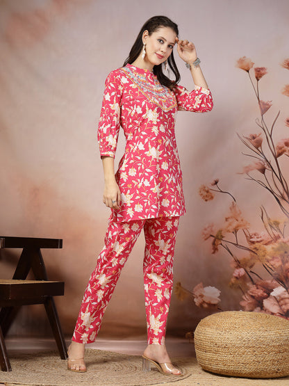 Printed & Embroidered Cotton Co-Ord Set (Pre-Order)