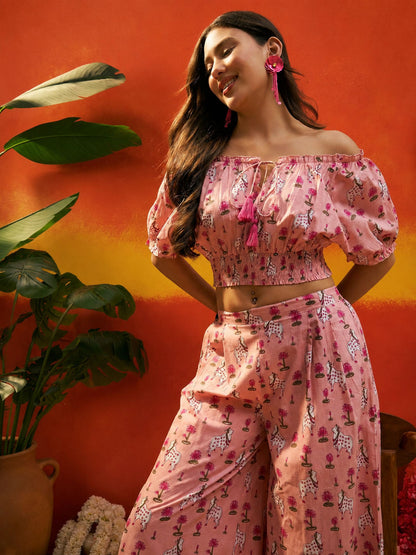 Animal Printed Cotton Co-Ord Set