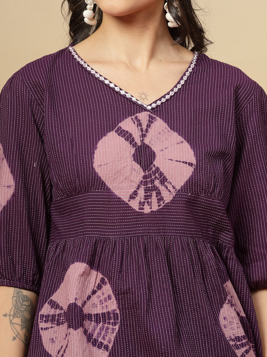 Self Woven Kantha Cotton Co-Ord Set