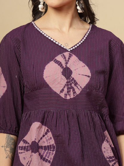 Self Woven Kantha Cotton Co-Ord Set