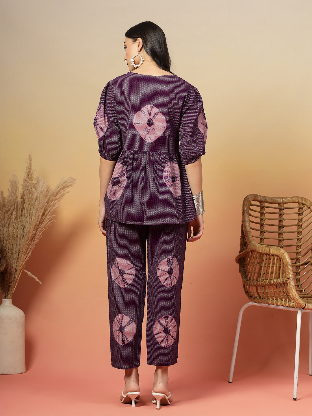 Self Woven Kantha Cotton Co-Ord Set