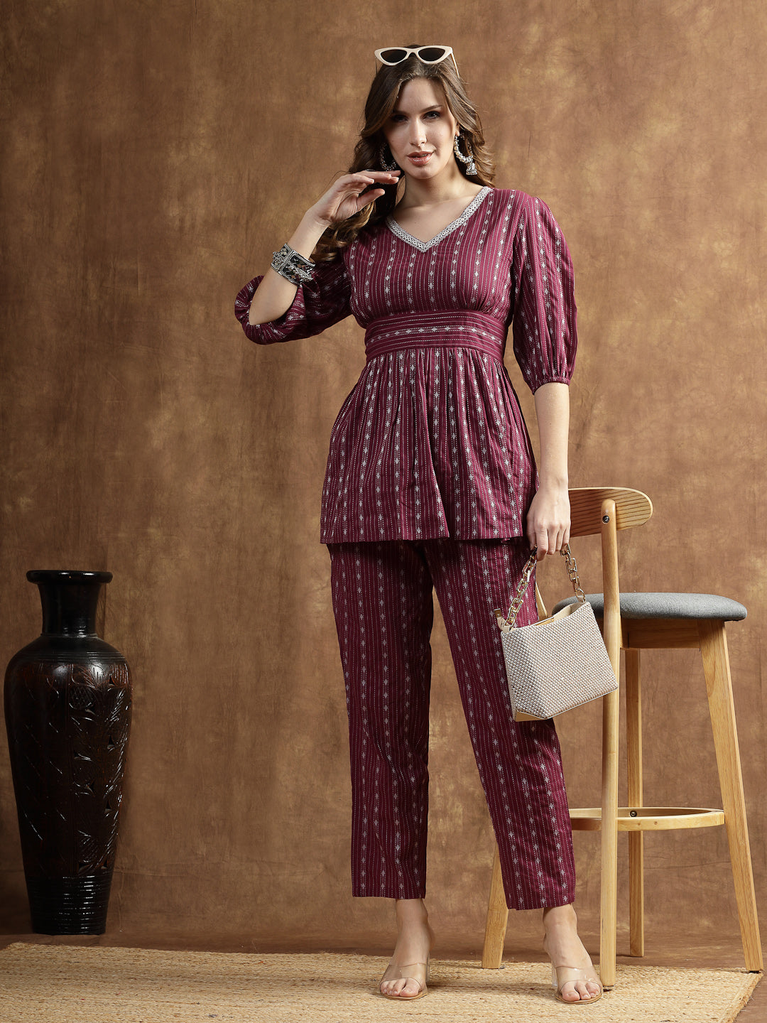 Woven Design Cotton Co-Ord Set