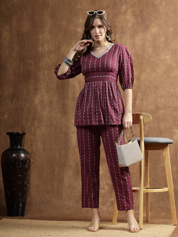 Woven Design Cotton Co-Ord Set