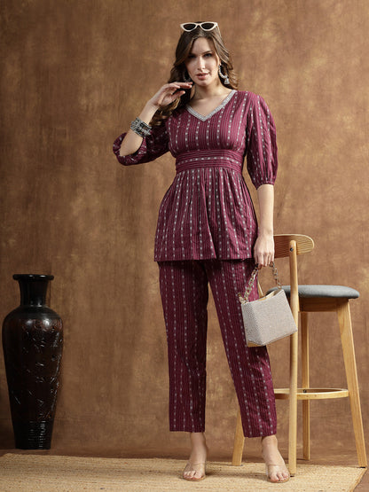 Woven Design Cotton Co-Ord Set (Pre-Order)