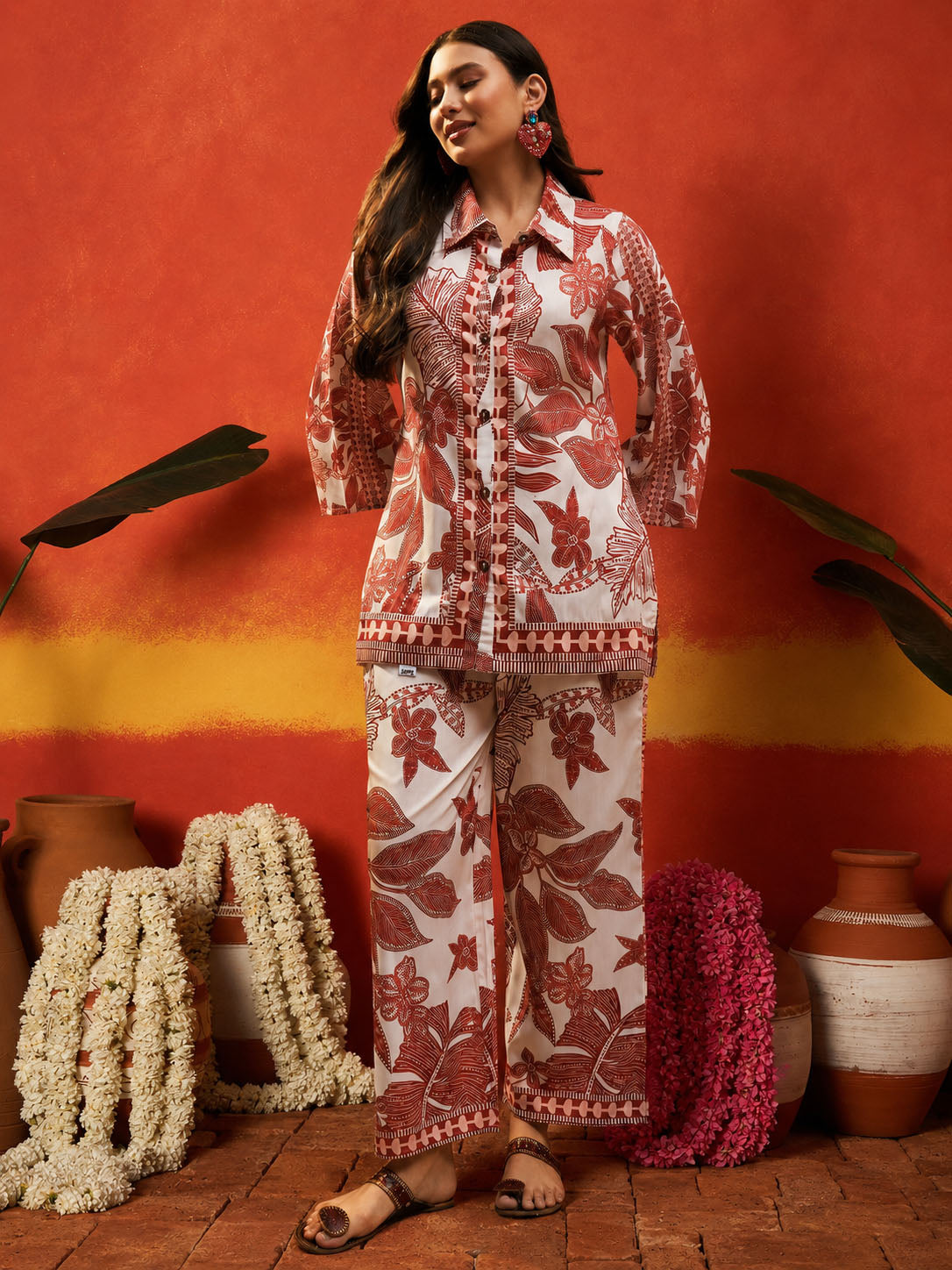 Tropical Printed Rayon Co-Ord Set