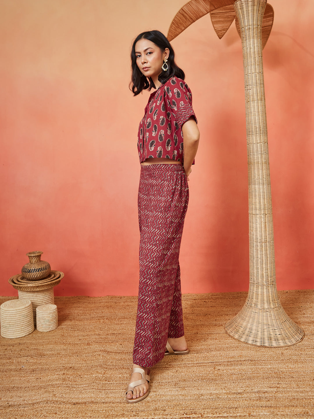 Women's Paisley Printed Cotton Co-Ord Set