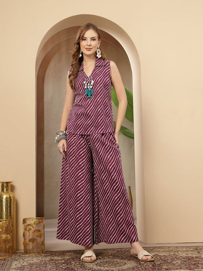 Violet Leheriya Printed Cotton Co-Ord Set