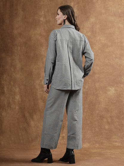 Semi Woolen Checked Wool Blend Co-Ord Set (Pre-Order)